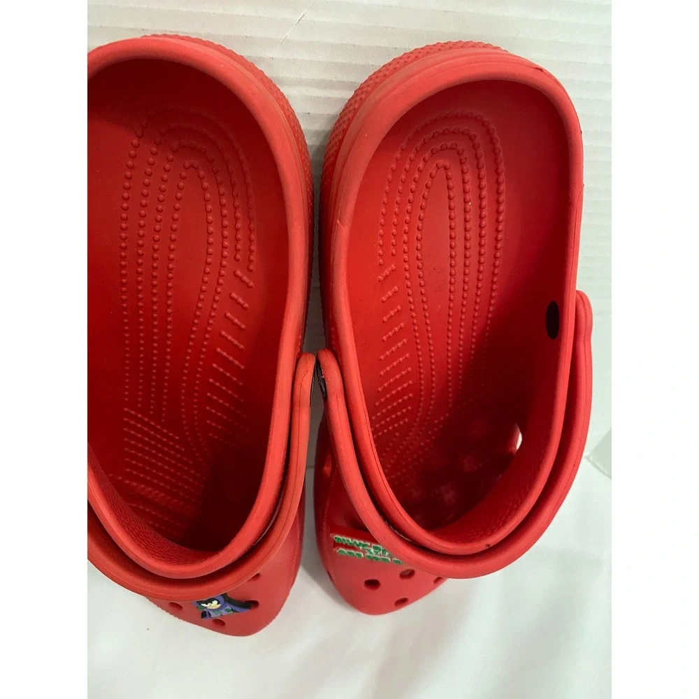 Crocs Classic Clog Mens 12 Red Good South Park Trix Jibbitz Charms Slip On Shoes